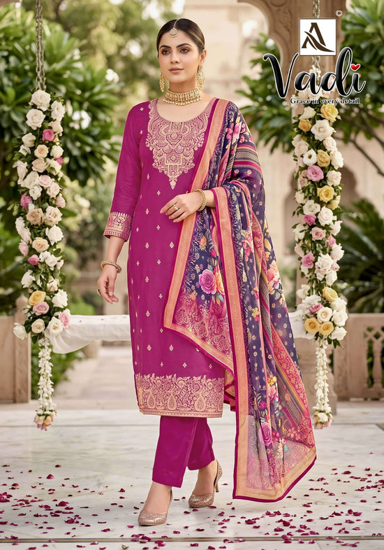 ALOK SUIT VADI 01 TO 06 Series Jacquard Embroidered Dress Material