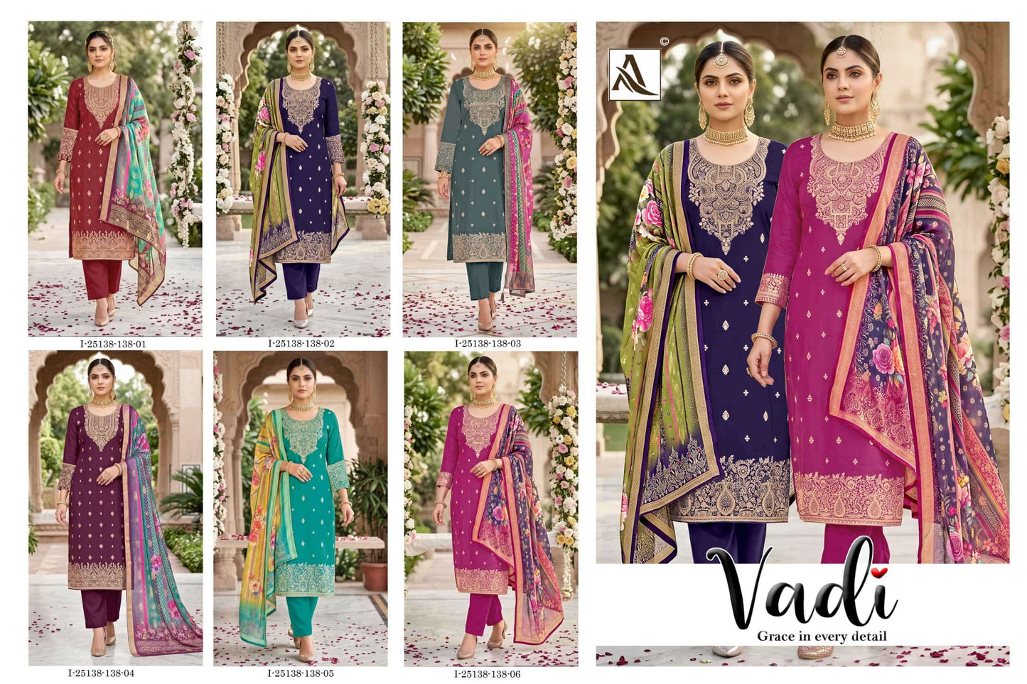 ALOK SUIT VADI 01 TO 06 Series Jacquard Embroidered Dress Material