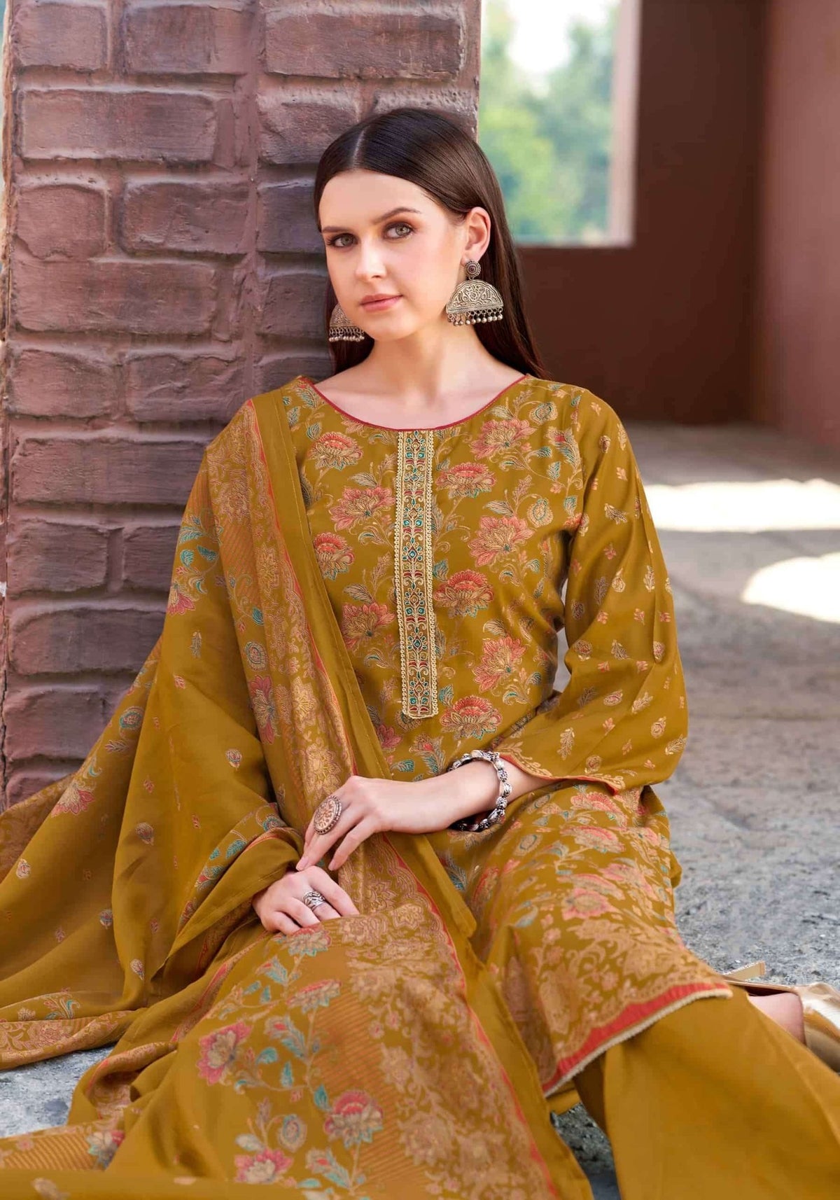 Alok Suit Vasundhara Viscose Modal Embroidered Dress Material - Amrah Wholesale