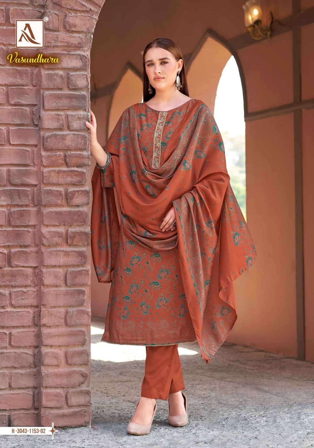 Alok Suit Vasundhara Viscose Modal Embroidered Dress Material - Amrah Wholesale