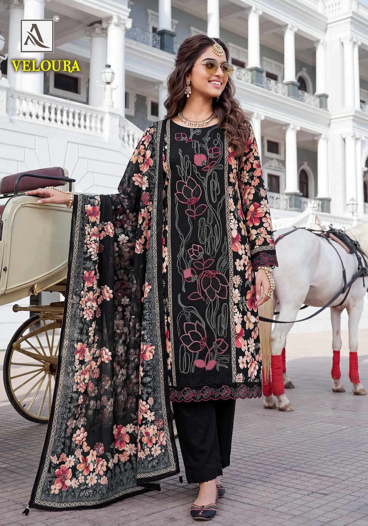 Alok Suit Veloura Viscose Rayon Printed Pakistani Salwar Suit