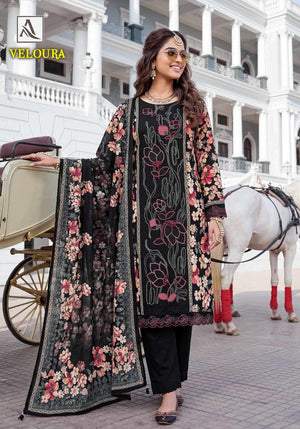Alok Suit Veloura Viscose Rayon Printed Pakistani Salwar Suit