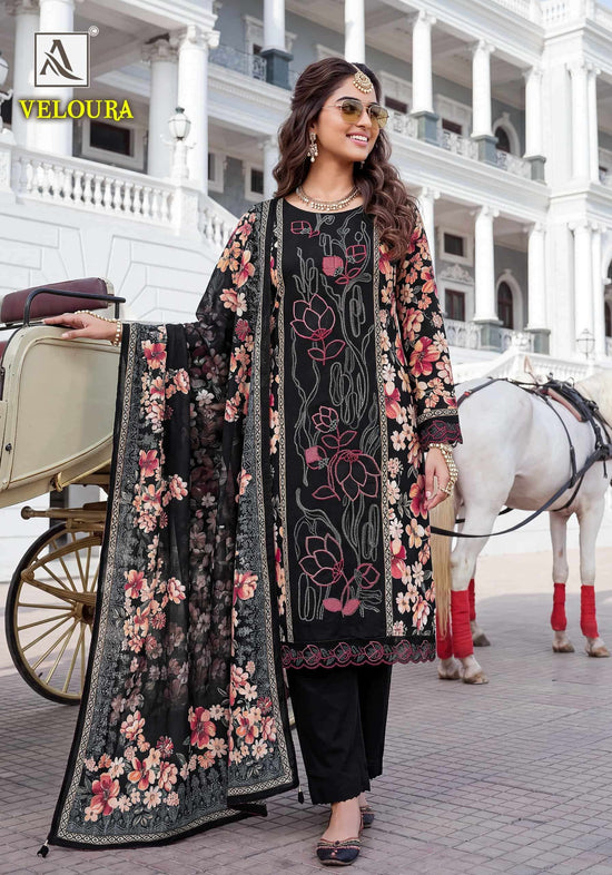 Alok Suit Veloura Viscose Rayon Printed Pakistani Salwar Suit