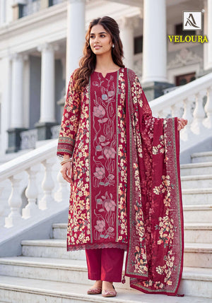 Alok Suit Veloura Viscose Rayon Printed Pakistani Salwar Suit