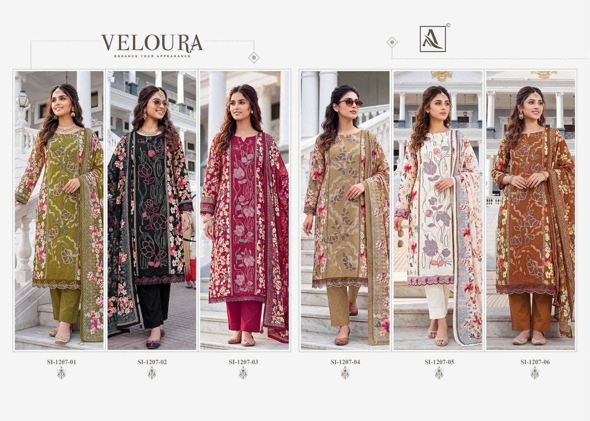 Alok Suit Veloura Viscose Rayon Printed Pakistani Salwar Suit