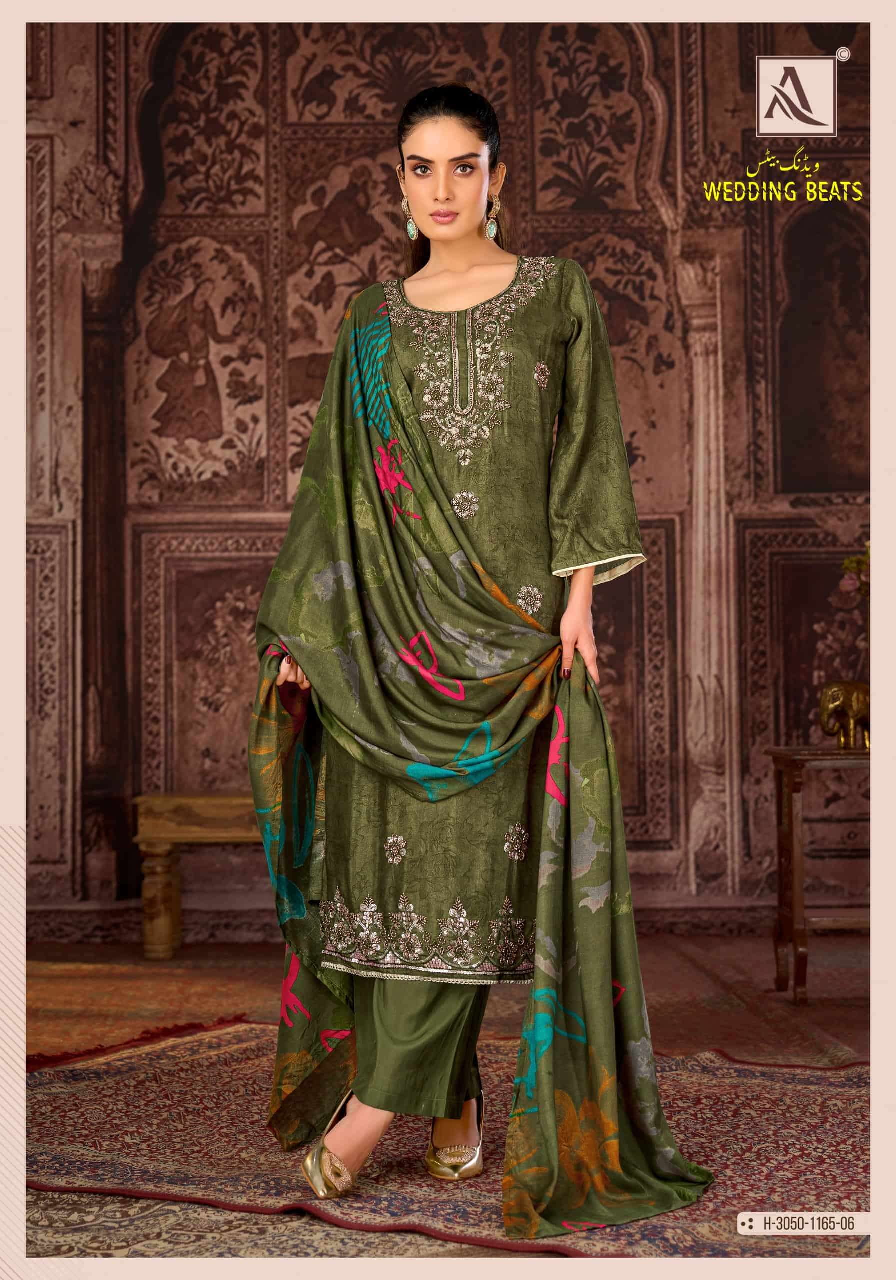 Alok Suit Wedding Beats Pure Muslin Dress Material
