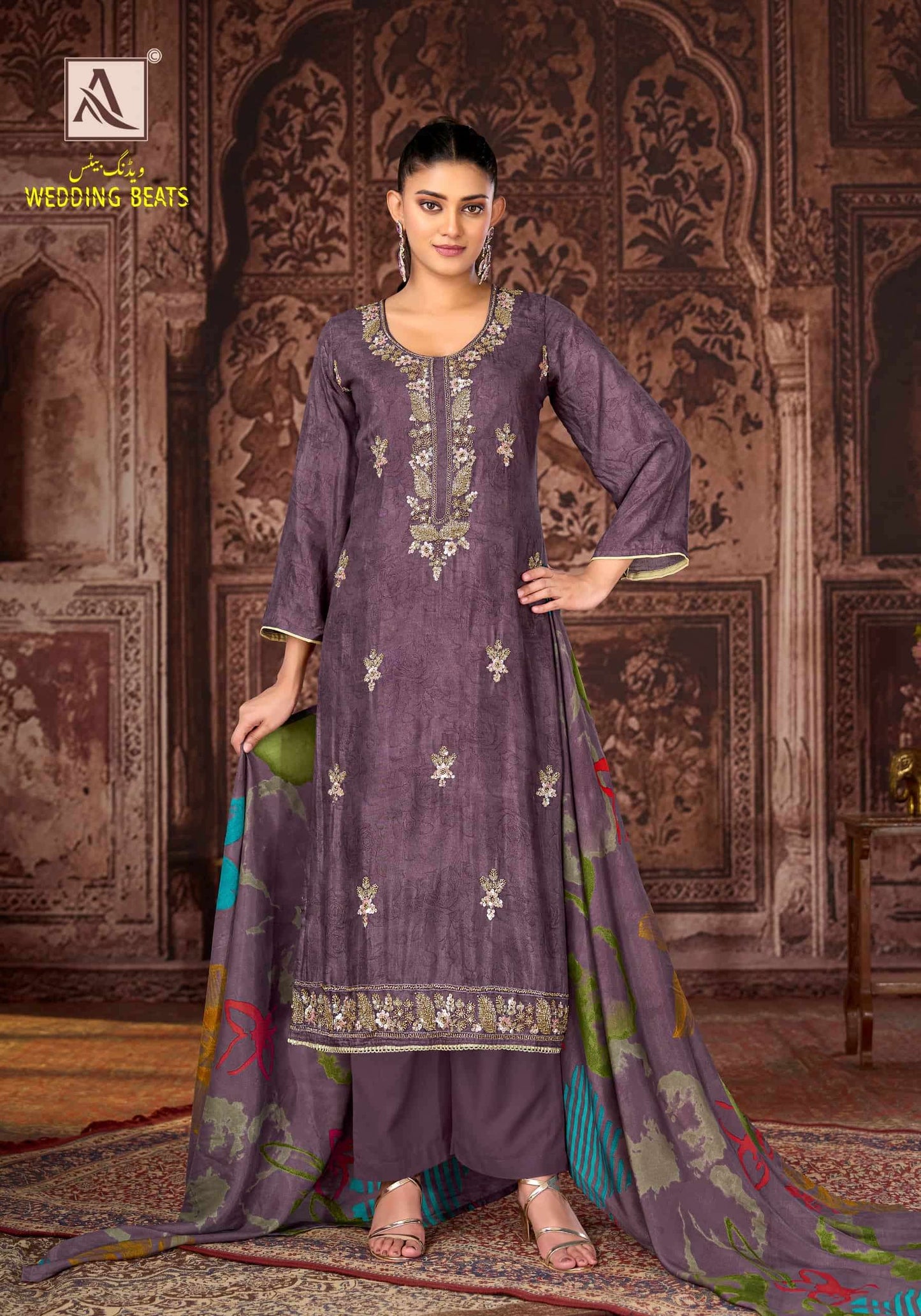Alok Suit Wedding Beats Pure Muslin Dress Material