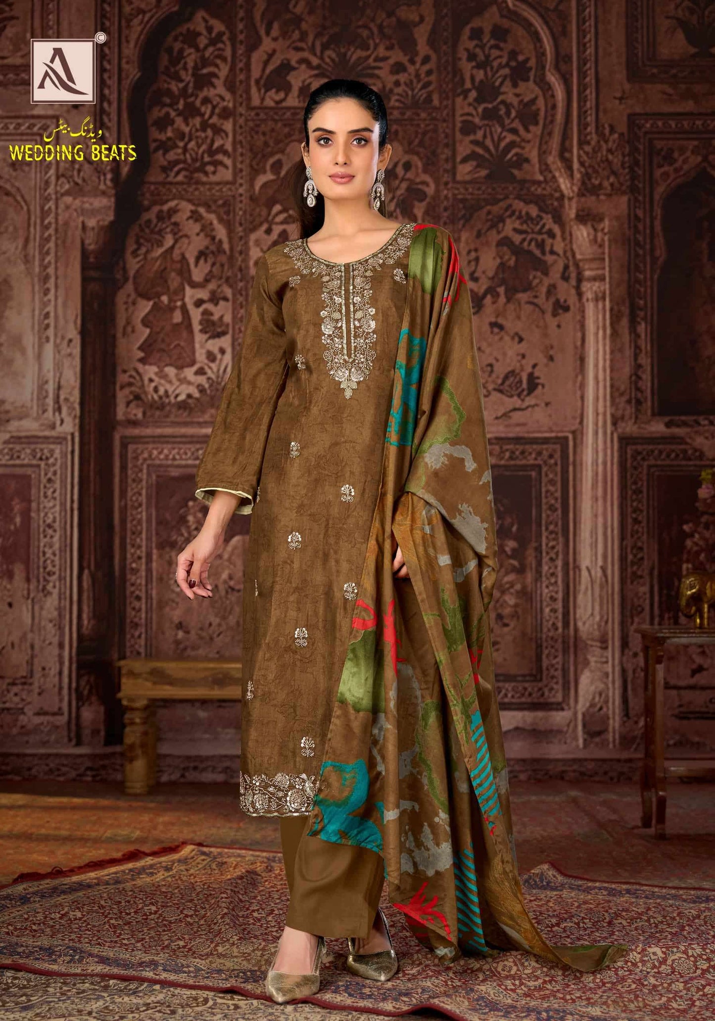 Alok Suit Wedding Beats Pure Muslin Dress Material