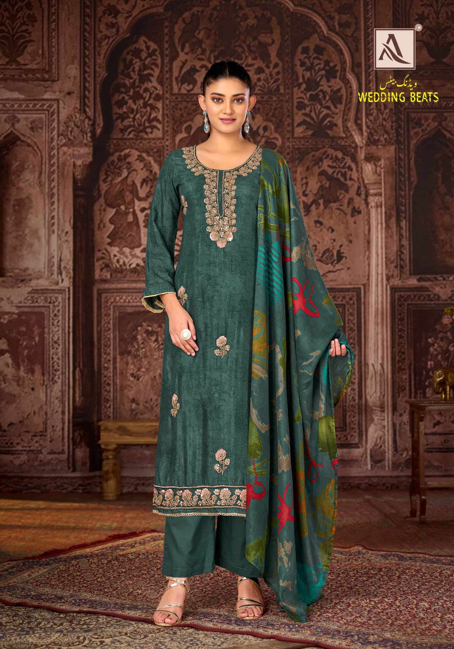 Alok Suit Wedding Beats Pure Muslin Dress Material