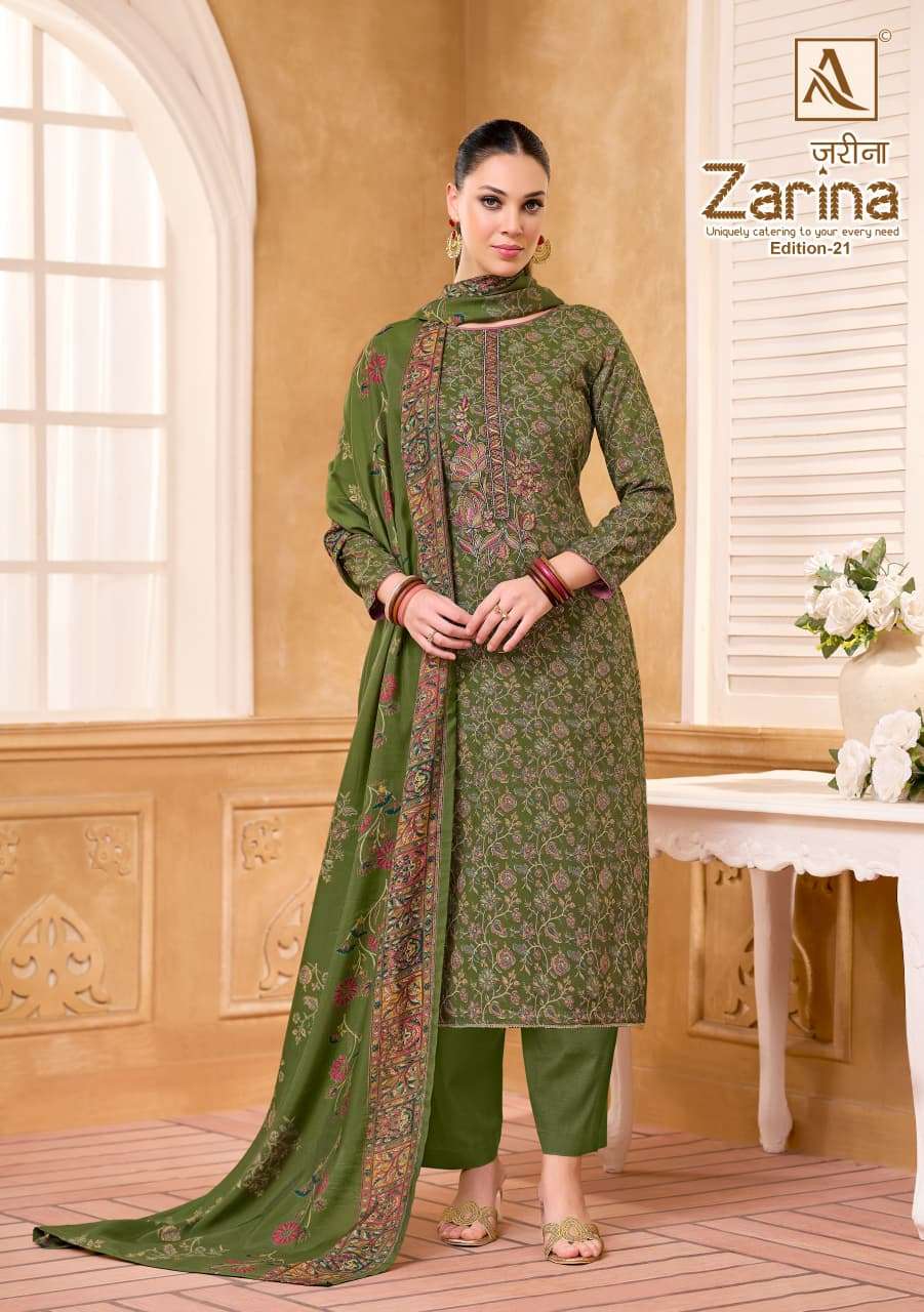 Alok Suit Zarina Vol-21 Viscose Rayon Floral Printed Dress Material