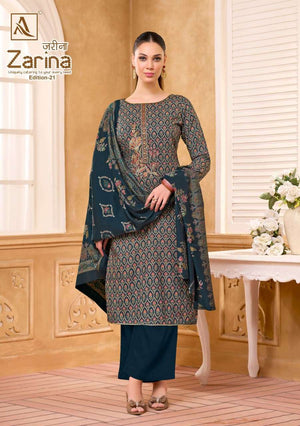 Alok Suit Zarina Vol-21 Viscose Rayon Floral Printed Dress Material