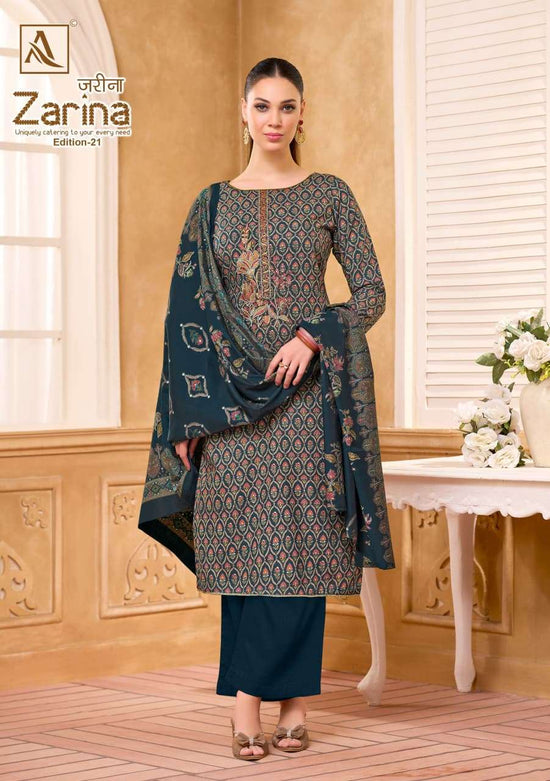 Alok Suit Zarina Vol-21 Viscose Rayon Floral Printed Dress Material
