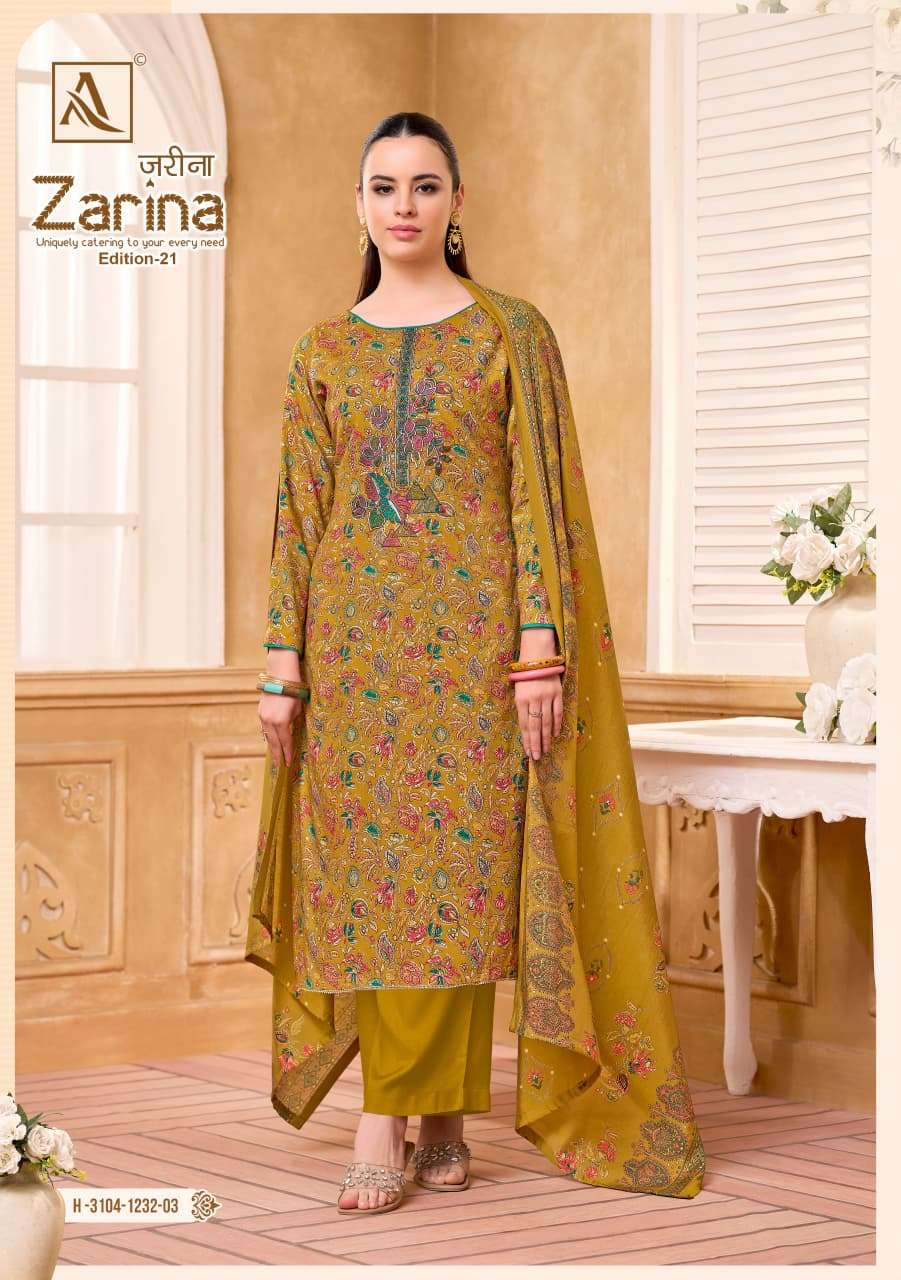 Alok Suit Zarina Vol-21 Viscose Rayon Floral Printed Dress Material