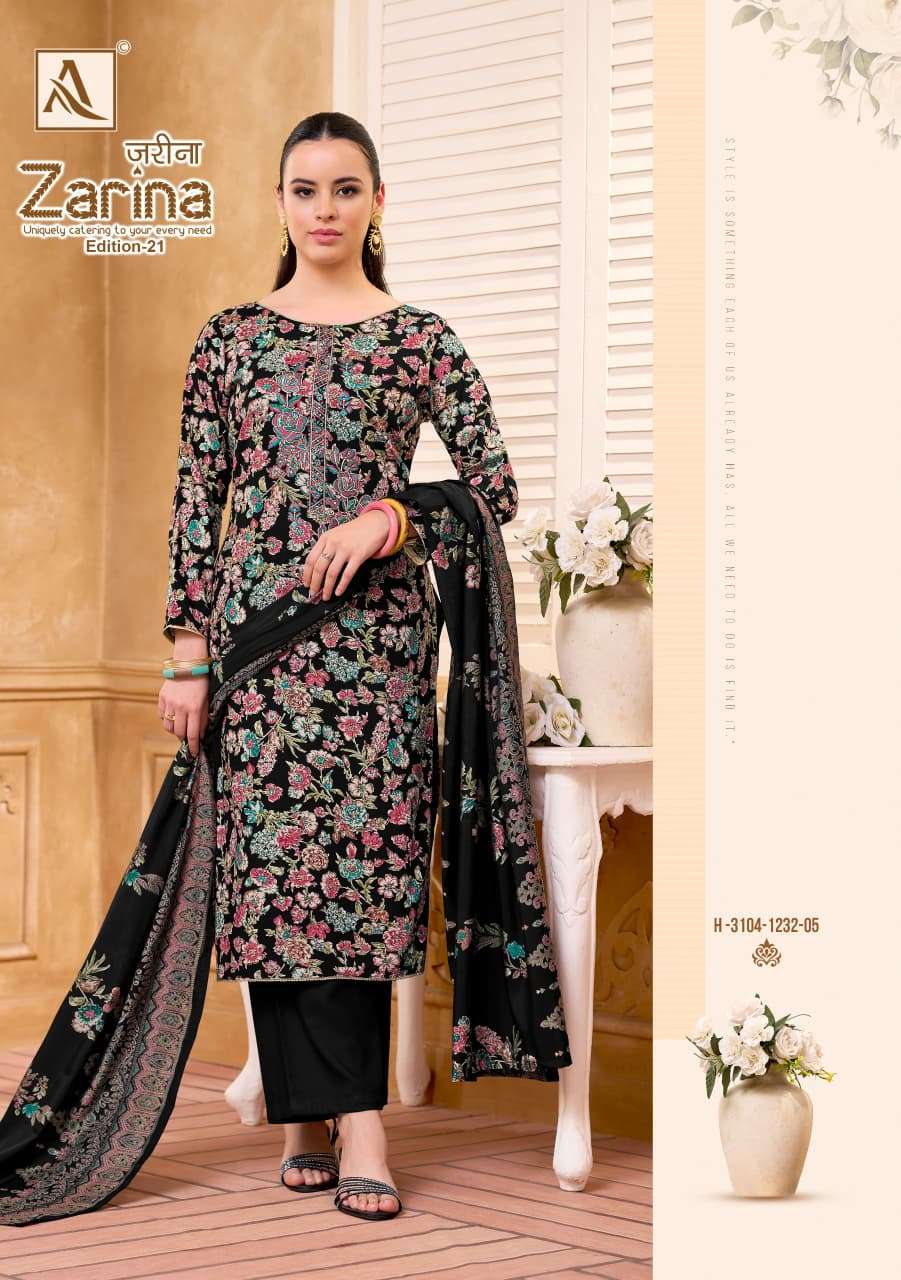 Alok Suit Zarina Vol-21 Viscose Rayon Floral Printed Dress Material