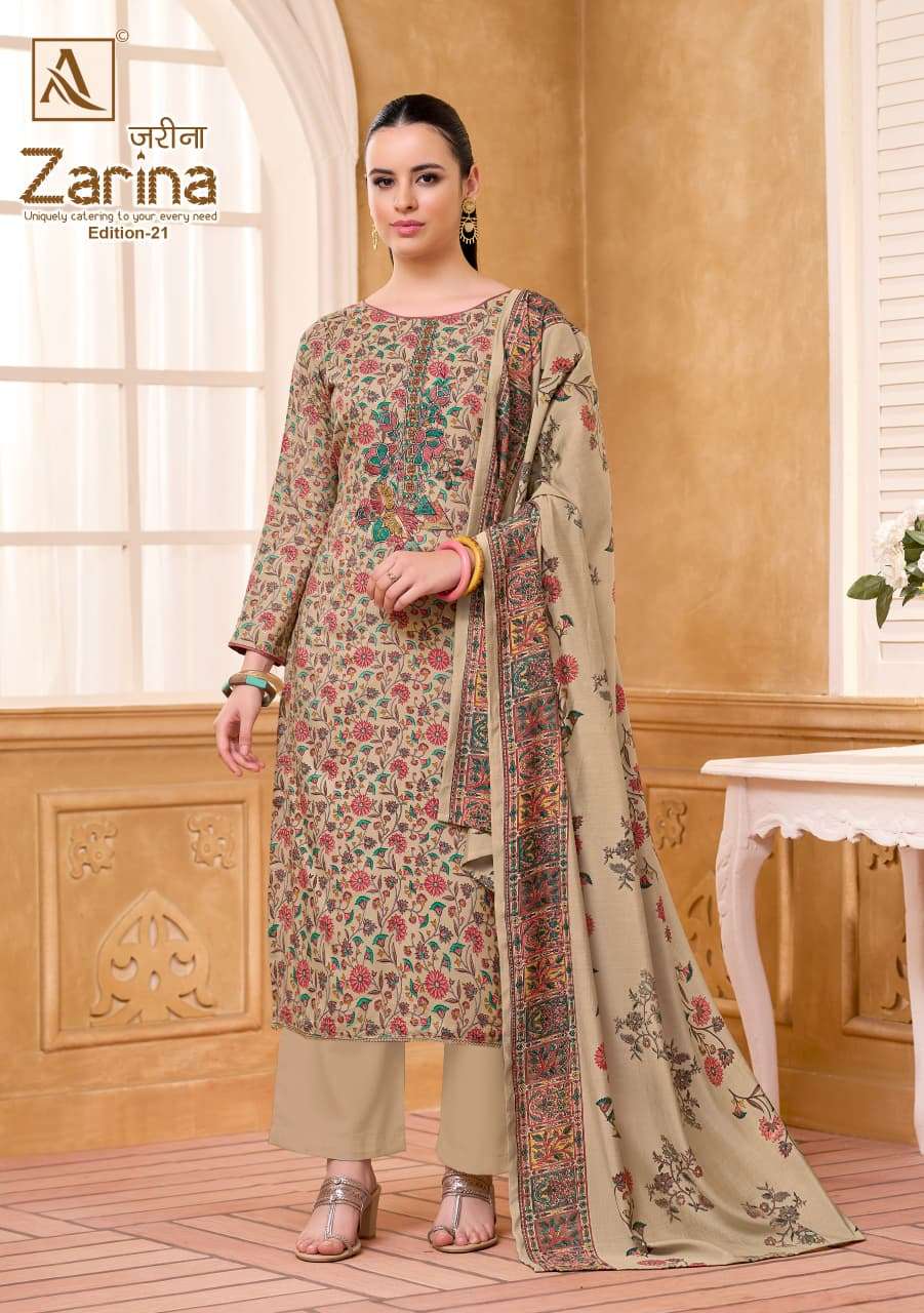 Alok Suit Zarina Vol-21 Viscose Rayon Floral Printed Dress Material