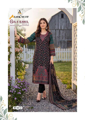 Alok Suits Gul E Kabul Viscose Printed Dress Material