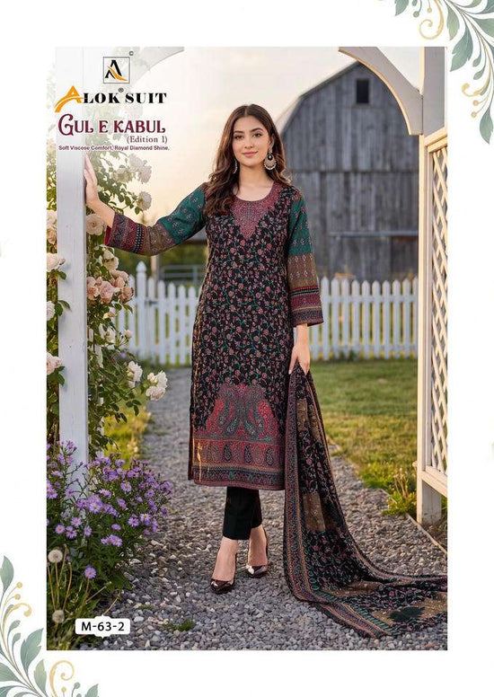 Alok Suits Gul E Kabul Viscose Printed Dress Material
