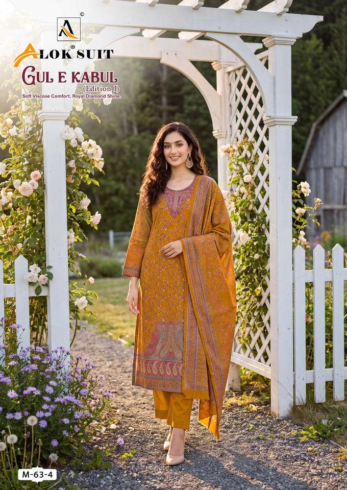 Alok Suits Gul E Kabul Viscose Printed Dress Material