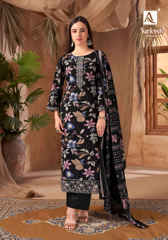 Alok Suit Turkish Vol-12 Viscose Rayon Pakistani Suit