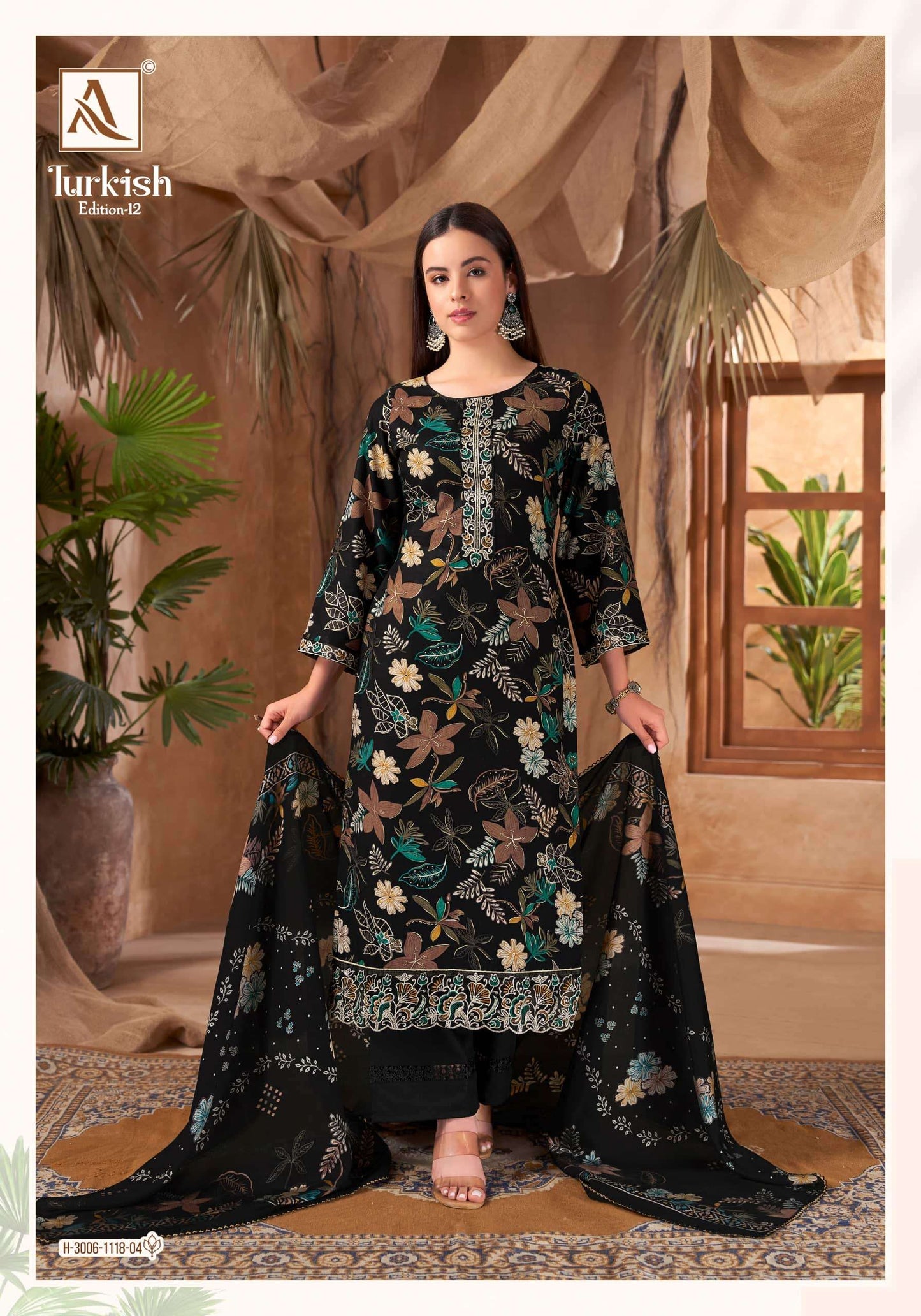 Alok Suit Turkish Vol-12 Viscose Rayon Pakistani Suit