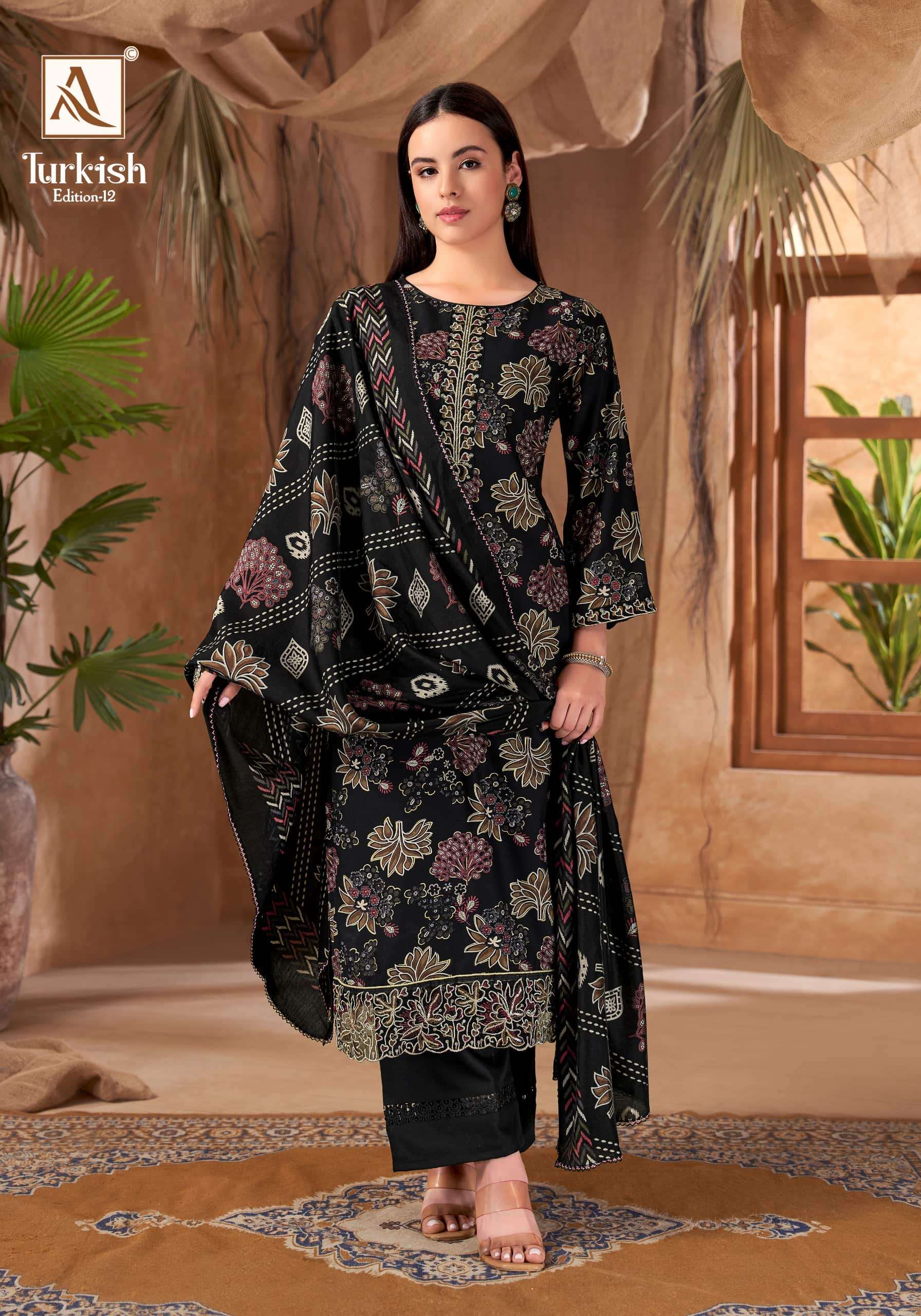 Alok Suit Turkish Vol-12 Viscose Rayon Pakistani Suit
