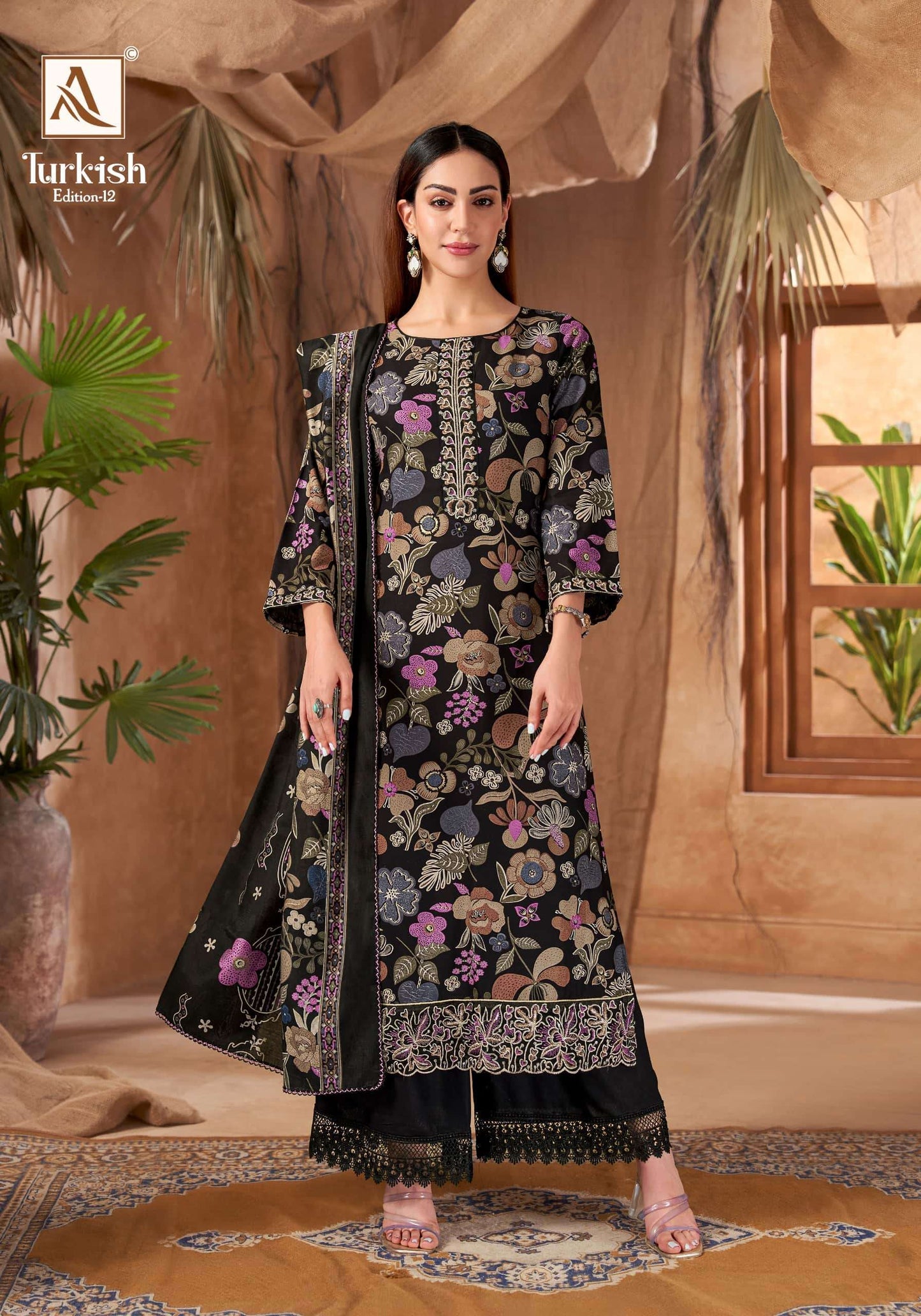 Alok Suit Turkish Vol-12 Viscose Rayon Pakistani Suit