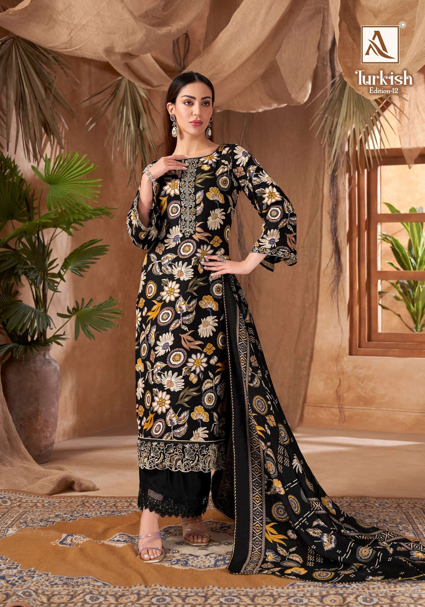Alok Suit Turkish Vol-12 Viscose Rayon Pakistani Suit