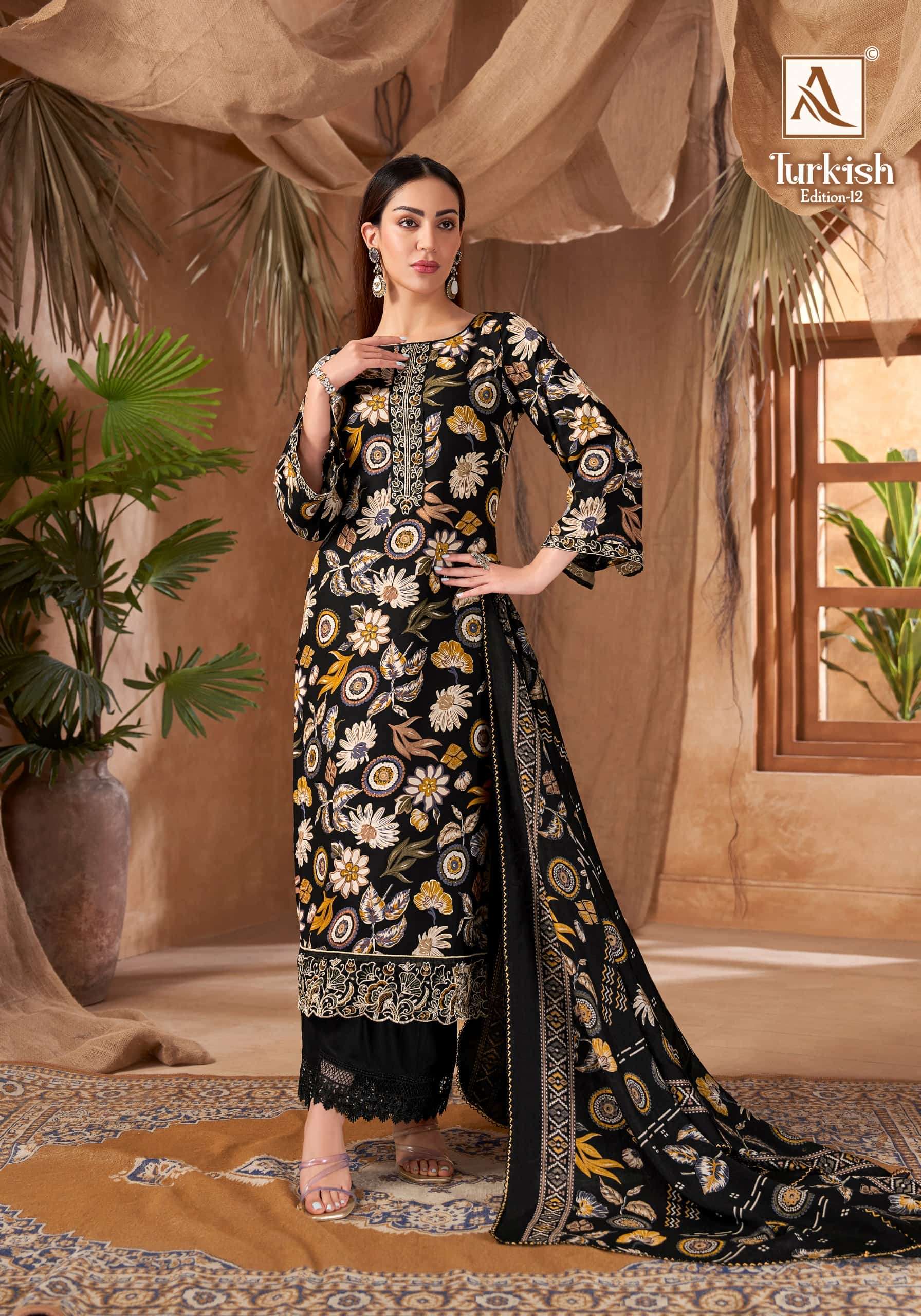 Alok Suit Turkish Vol-12 Viscose Rayon Pakistani Suit