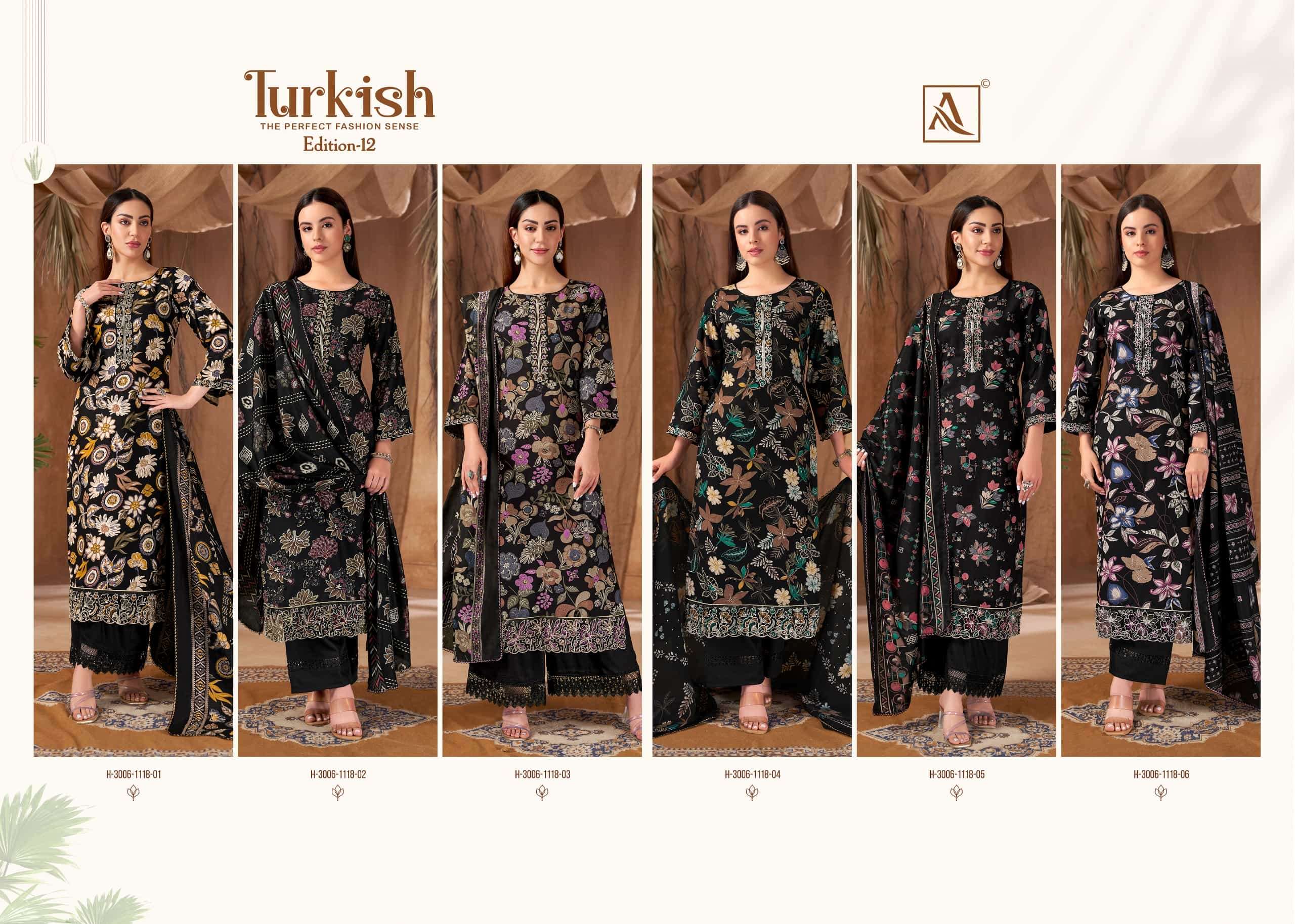 Alok Suit Turkish Vol-12 Viscose Rayon Pakistani Suit