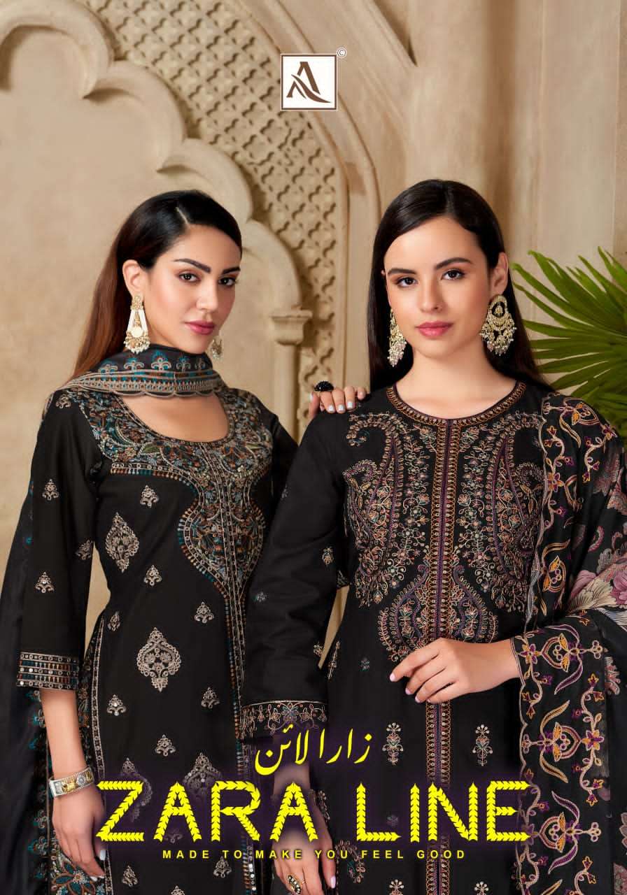 Alok Zara Line Cambric Cotton Pakistani Suit