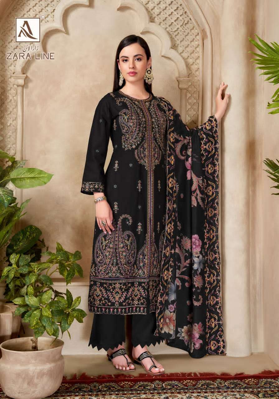 Alok Zara Line Cambric Cotton Pakistani Suit