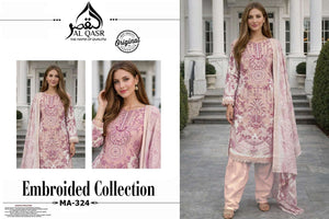 Al Qasr MA-324 Rayon Cotton Stitched Pakistani Suit Set