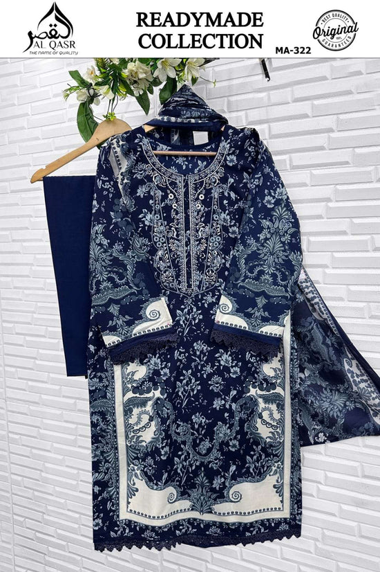 Al Qasr MA-324 Rayon Cotton Stitched Pakistani Suit Set