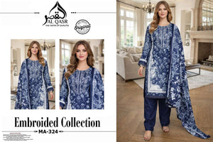 Al Qasr MA-324 Rayon Cotton Stitched Pakistani Suit Set