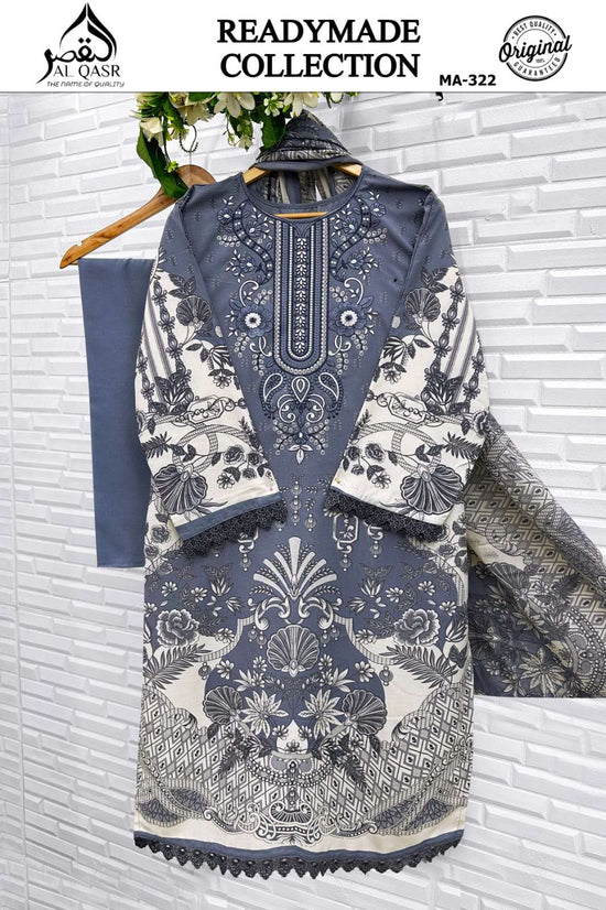 Al Qasr MA-324 Rayon Cotton Stitched Pakistani Suit Set