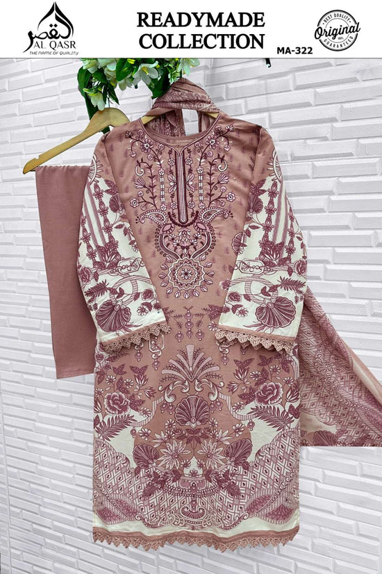 Al Qasr MA-324 Rayon Cotton Stitched Pakistani Suit Set
