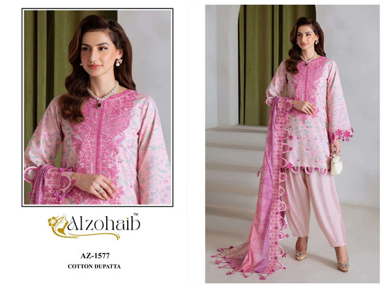 ALZOHAIB AIZA VOL-1 Cotton Embroidery Pakistani Suit Set - Amrah Wholesale