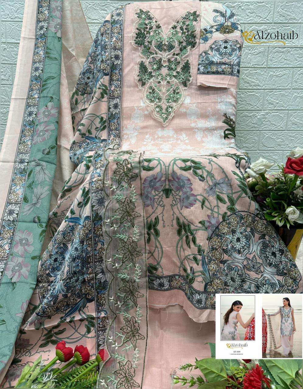 Alzohaib Aqila Vol 1 Cotton Printed Pakistani Suit - Amrah Wholesale