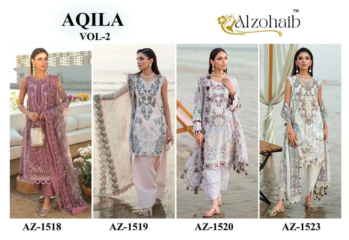 Alzohaib Aqila Vol 1 Cotton Printed Pakistani Suit - Amrah Wholesale