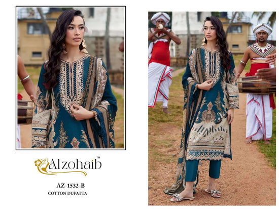 ALZOHAIB AYESHA VOL - 1 Cotton Printed Embroidery Pakistani Suit - Amrah Wholesale
