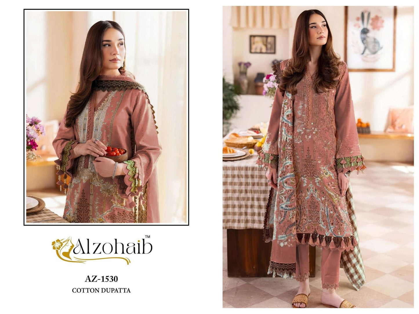 ALZOHAIB AYESHA VOL - 1 Cotton Printed Embroidery Pakistani Suit - Amrah Wholesale