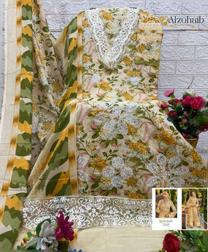 Alzohaib AZ-1342 Cotton Embroidered Pakistani Suit