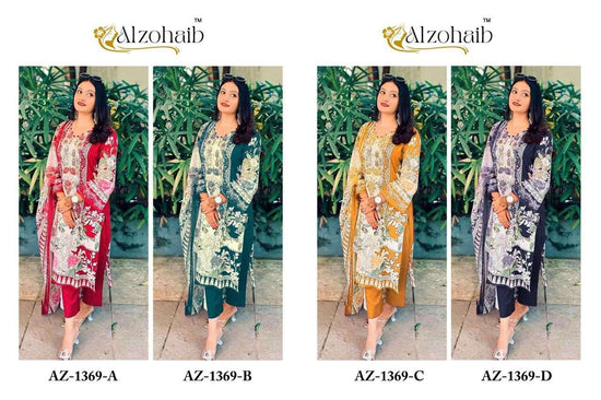 ALZOHAIB AZ-1369 Cotton Pakistani Suit Wholesale Surat India