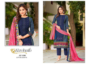 Alzohaib AZ - 1379 to AZ - 1381 Pakistani Suit Cotton Printed Wholesale - Amrah Wholesale