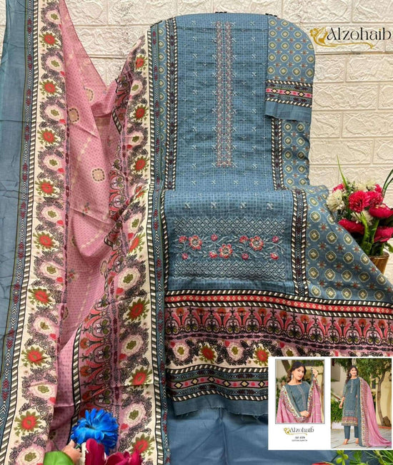 Alzohaib AZ - 1379 to AZ - 1381 Pakistani Suit Cotton Printed Wholesale - Amrah Wholesale