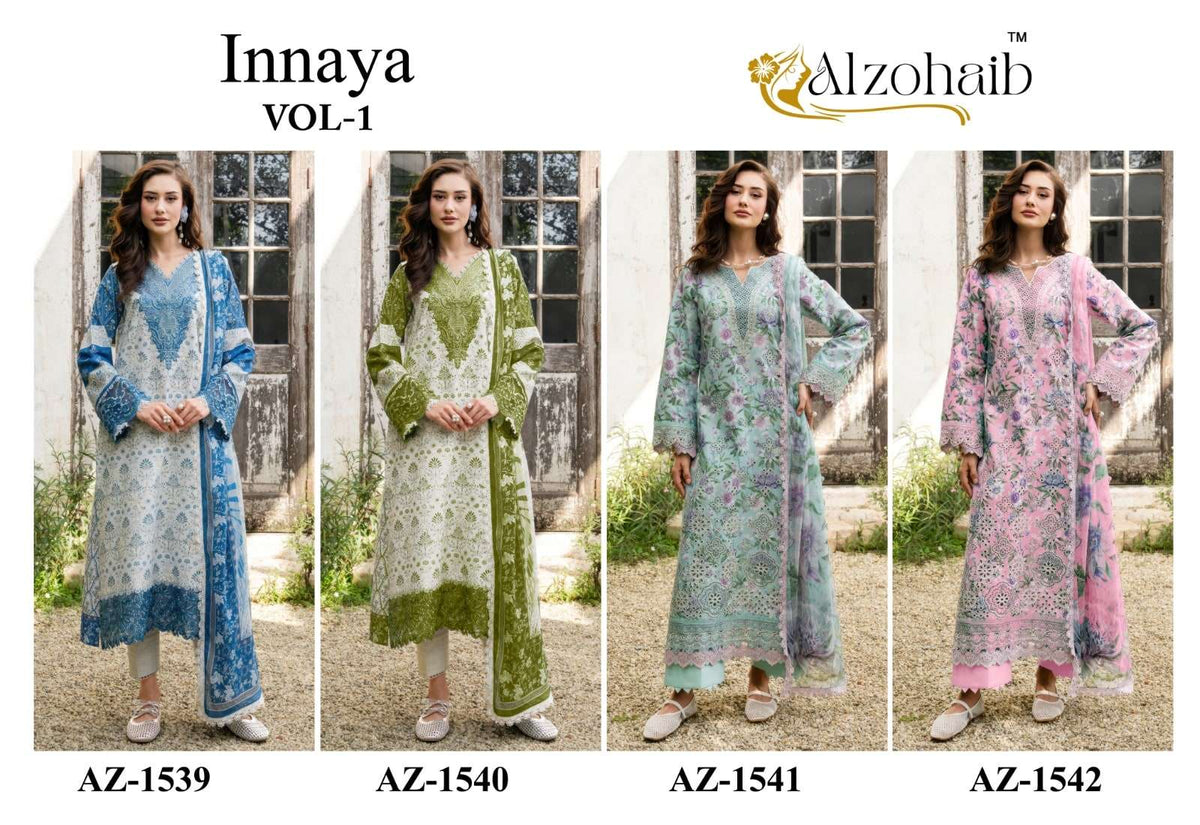 ALZOHAIB INNAYA VOL - 1 Cotton Printed Pakistani Suit - Amrah Wholesale