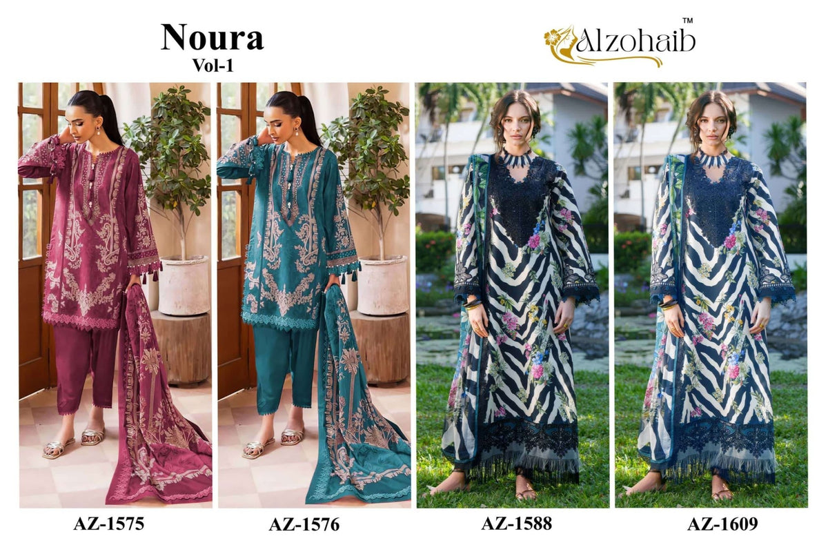 ALZOHAIB NOURA VOL-1 Cotton Pakistani Suit - Amrah Wholesale