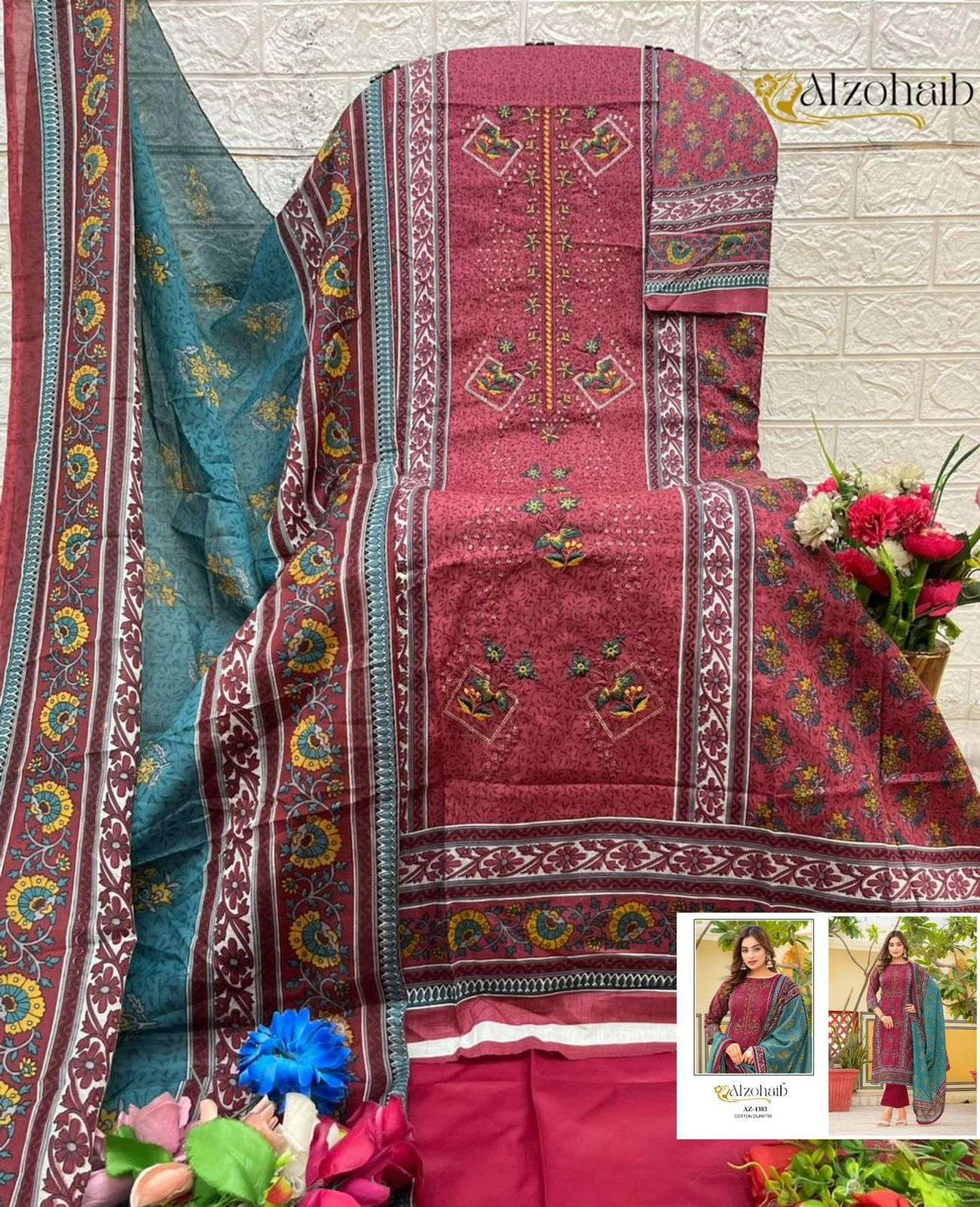 Alzohaib Rahma AZ - 1382–1385 Pakistani Suit Wholesale Catalogue - Amrah Wholesale