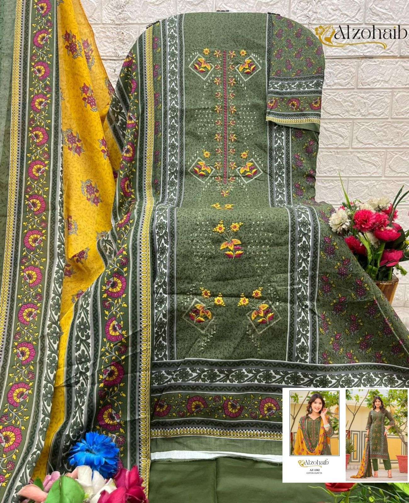 Alzohaib Rahma AZ - 1382–1385 Pakistani Suit Wholesale Catalogue - Amrah Wholesale