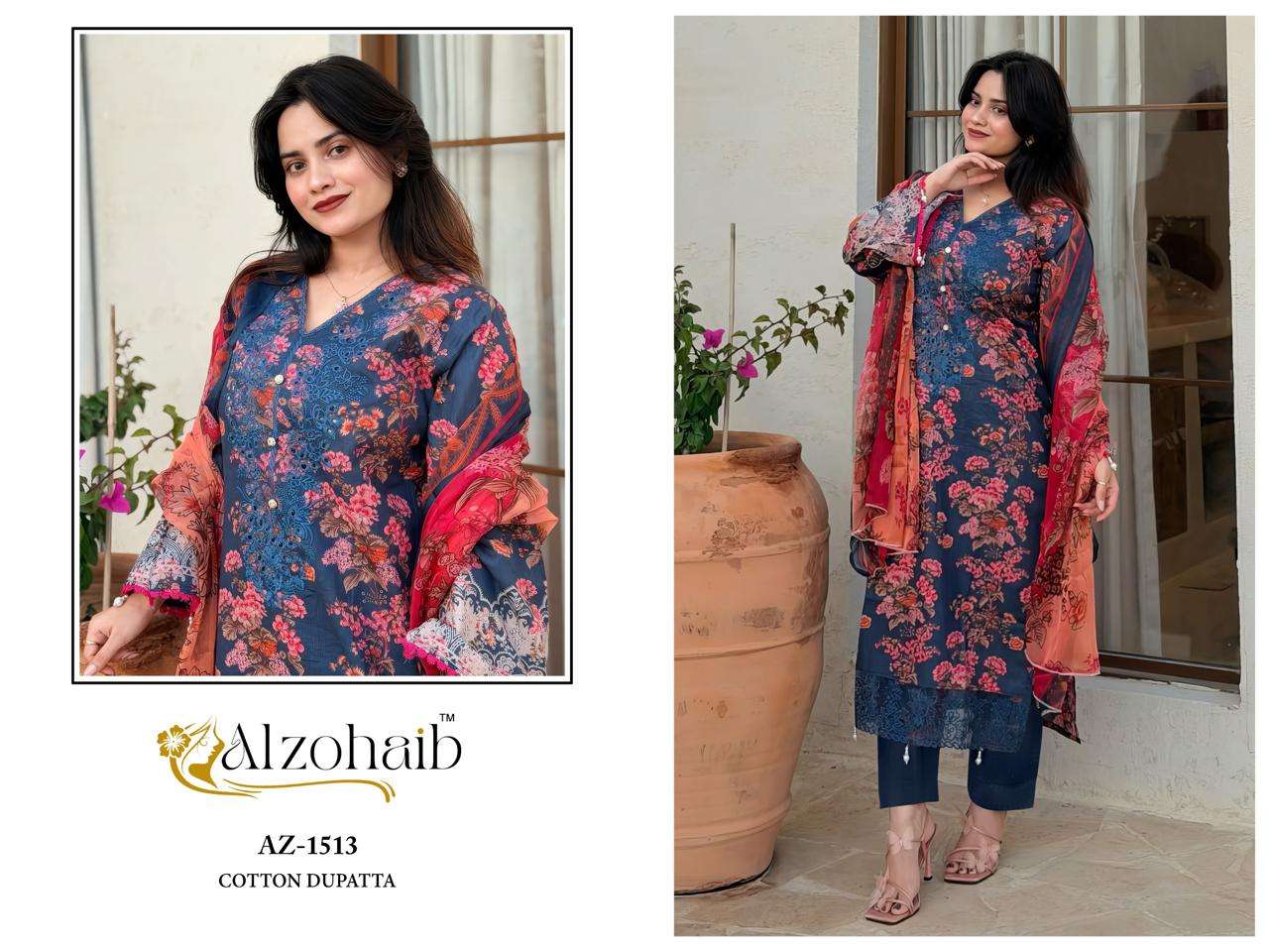 Alzohaib Riyasat Vol - 1 Cotton Printed Pakistani Dresses - Amrah Wholesale